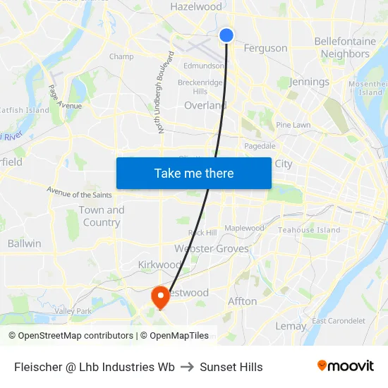 Fleischer @ Lhb Industries Wb to Sunset Hills map