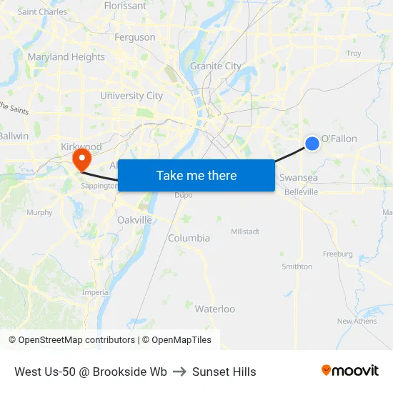 West Us-50 @ Brookside Wb to Sunset Hills map