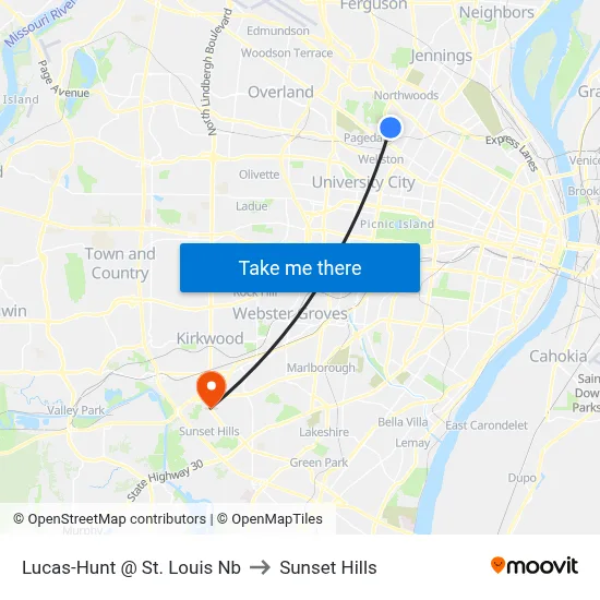 Lucas-Hunt @ St. Louis Nb to Sunset Hills map