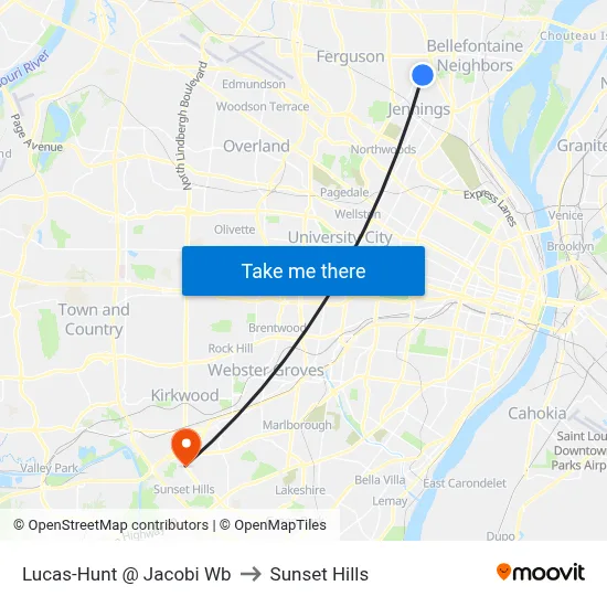 Lucas-Hunt @ Jacobi Wb to Sunset Hills map
