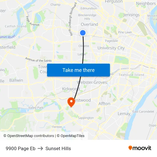 9900 Page Eb to Sunset Hills map