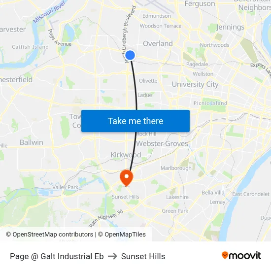 Page @ Galt Industrial Eb to Sunset Hills map