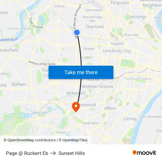 Page @ Ruckert Eb to Sunset Hills map