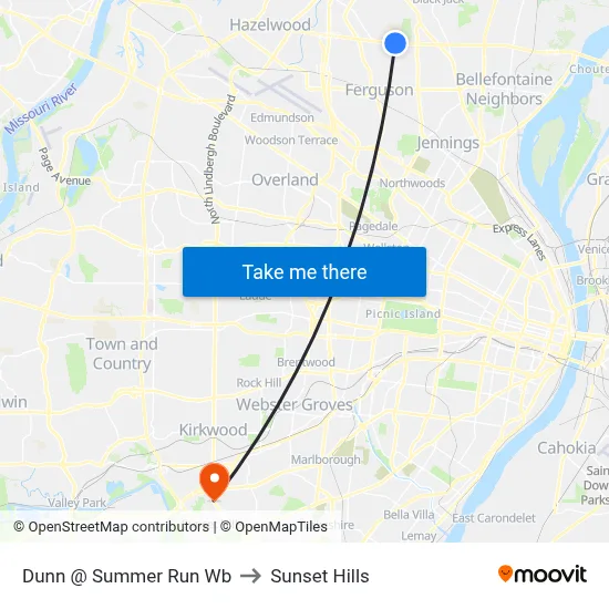 Dunn @ Summer Run Wb to Sunset Hills map