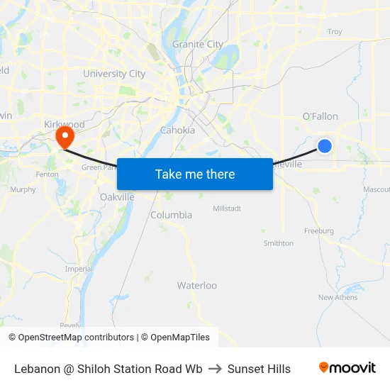 Lebanon @ Shiloh Station Road Wb to Sunset Hills map