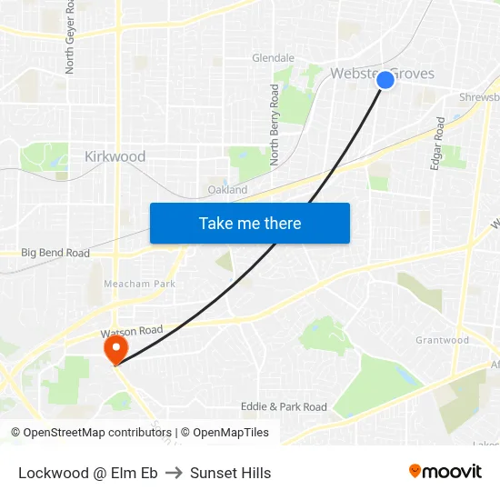 Lockwood @ Elm Eb to Sunset Hills map