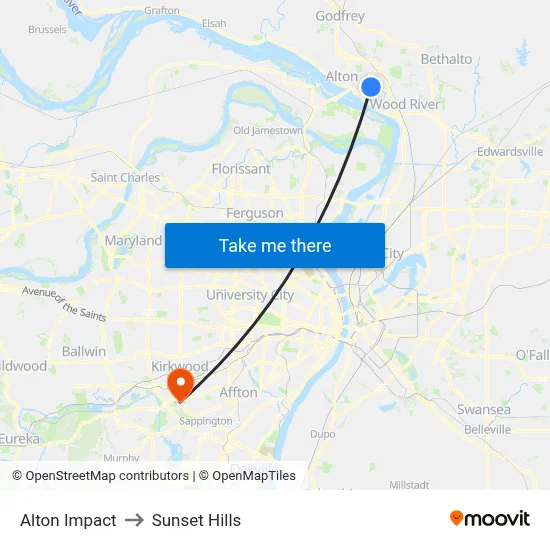 Alton Impact to Sunset Hills map