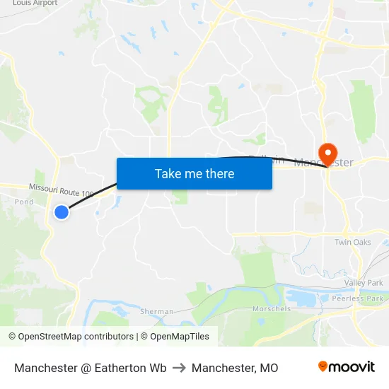 Manchester @ Eatherton Wb to Manchester, MO map