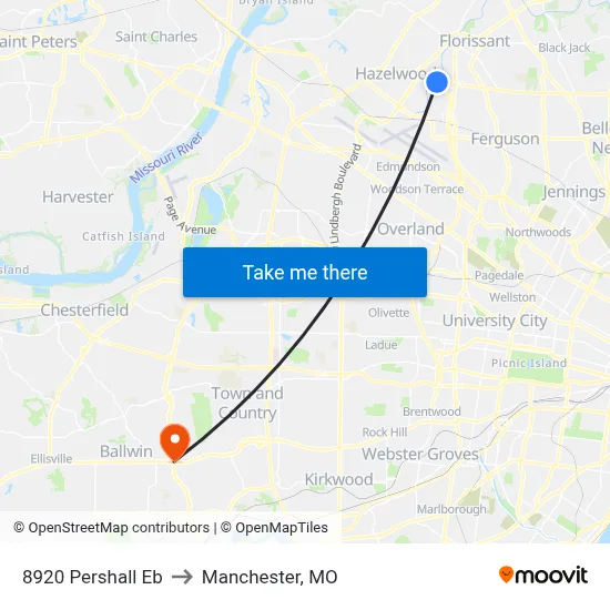 8920 Pershall Eb to Manchester, MO map