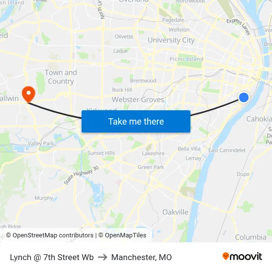 Lynch @ 7th Street Wb to Manchester, MO map