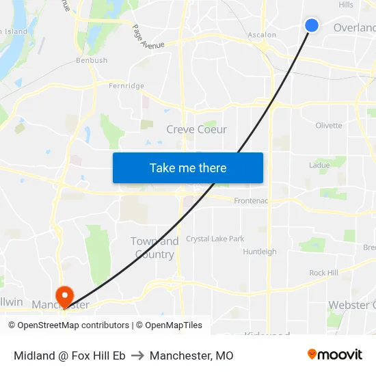 Midland @ Fox Hill Eb to Manchester, MO map
