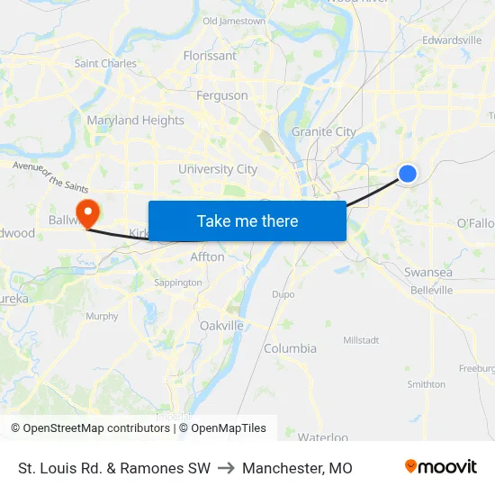 St. Louis Rd. & Ramones SW to Manchester, MO map