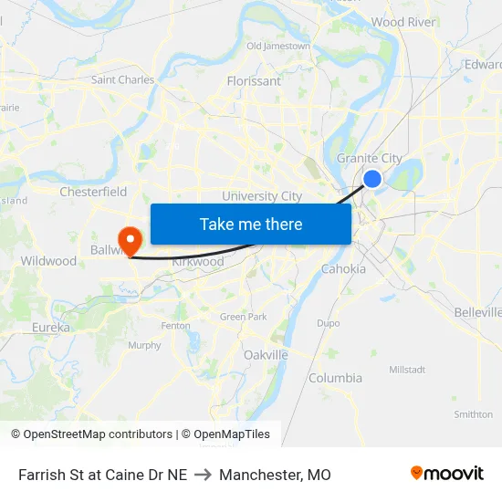 Farrish St at Caine Dr  NE to Manchester, MO map