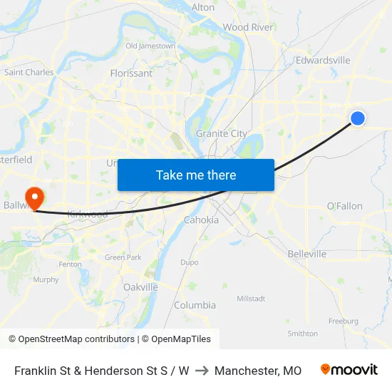 Franklin St & Henderson St S / W to Manchester, MO map
