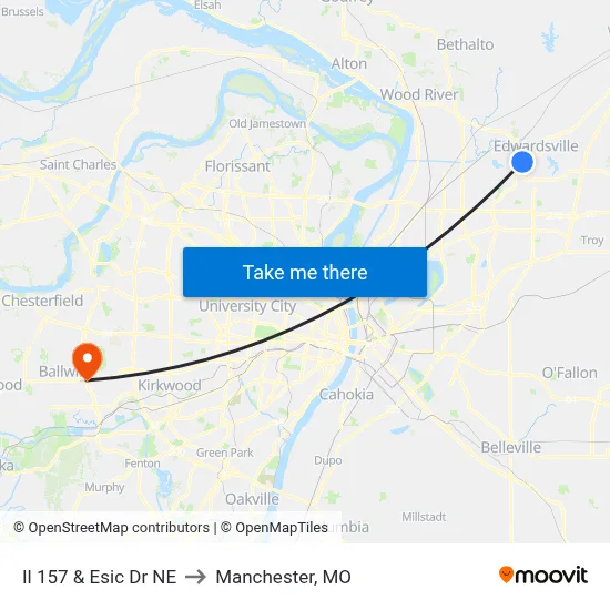 Il 157 & Esic Dr NE to Manchester, MO map