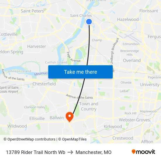 13789 Rider Trail North Wb to Manchester, MO map