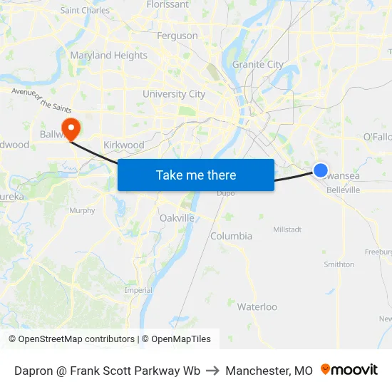 Dapron @ Frank Scott Parkway Wb to Manchester, MO map