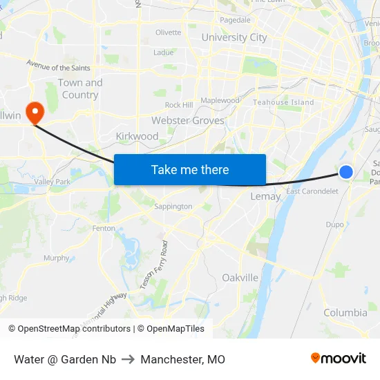 Water @ Garden Nb to Manchester, MO map