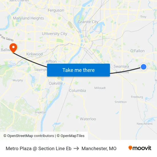 Metro Plaza @ Section Line Eb to Manchester, MO map
