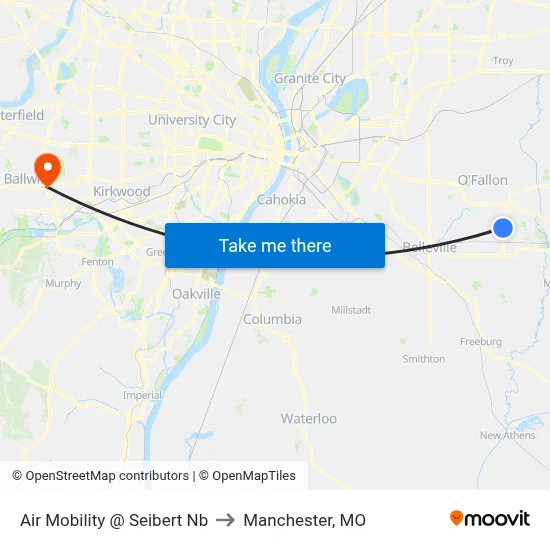 Air Mobility @ Seibert Nb to Manchester, MO map