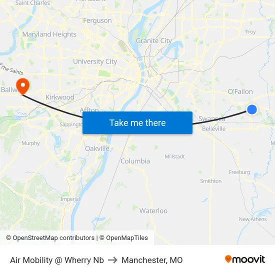 Air Mobility @ Wherry Nb to Manchester, MO map