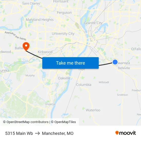 5315 Main Wb to Manchester, MO map
