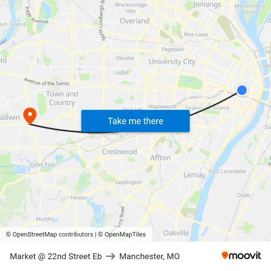 Market @ 22nd Street Eb to Manchester, MO map