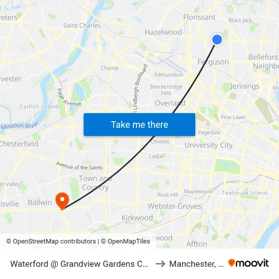 Waterford @ Grandview Gardens Court Sb to Manchester, MO map