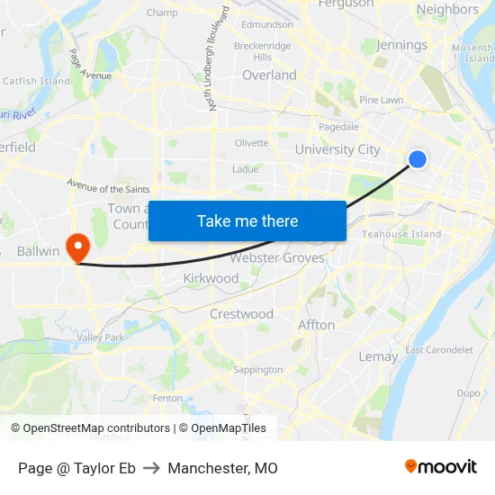 Page @ Taylor Eb to Manchester, MO map