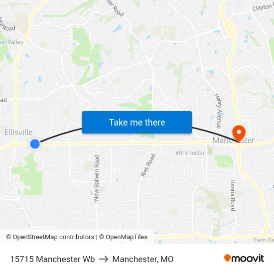 15715 Manchester Wb to Manchester, MO map