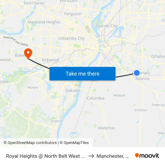 Royal Heights @ North Belt West Nb to Manchester, MO map