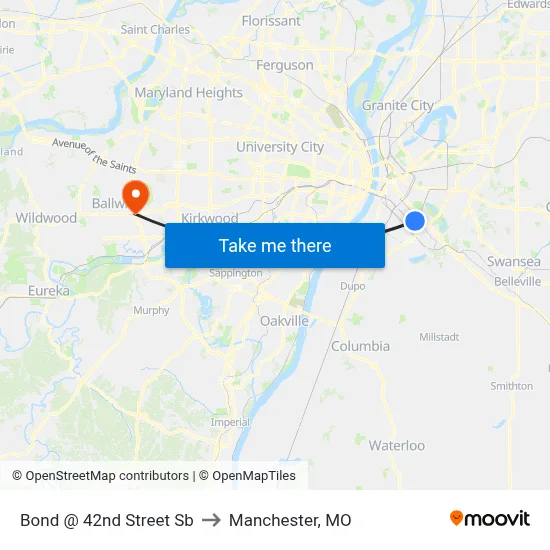 Bond @ 42nd Street Sb to Manchester, MO map