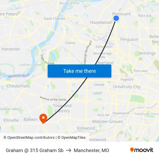 Graham @ 315 Graham Sb to Manchester, MO map
