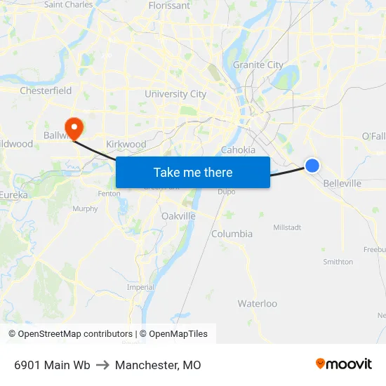6901 Main Wb to Manchester, MO map