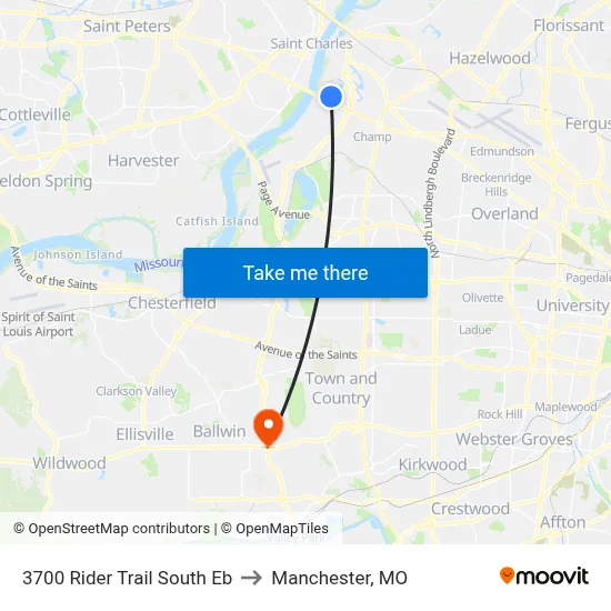 3700 Rider Trail South Eb to Manchester, MO map