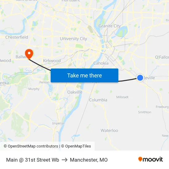 Main @ 31st Street Wb to Manchester, MO map