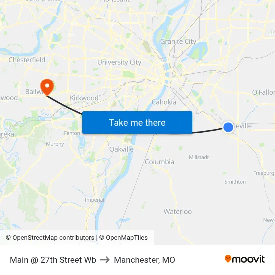 Main @ 27th Street Wb to Manchester, MO map