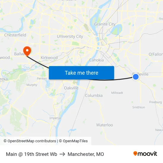 Main @ 19th Street Wb to Manchester, MO map