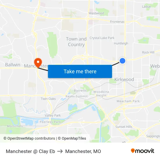 Manchester @ Clay Eb to Manchester, MO map