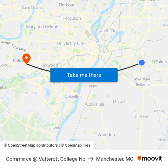 Commerce @ Vatterott College Nb to Manchester, MO map