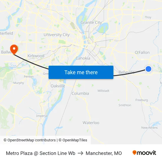 Metro Plaza @ Section Line Wb to Manchester, MO map