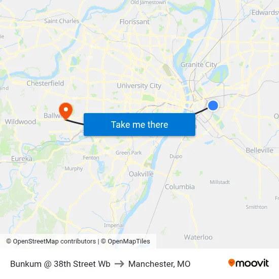 Bunkum @ 38th Street Wb to Manchester, MO map