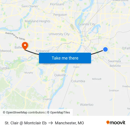 St. Clair @ Montclair Eb to Manchester, MO map