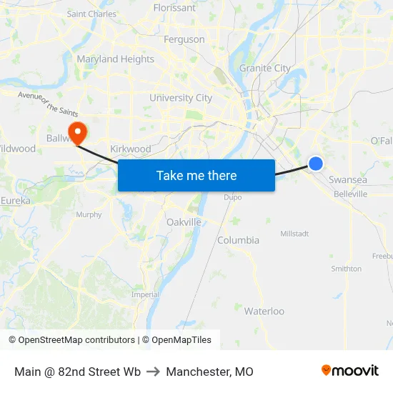 Main @ 82nd Street Wb to Manchester, MO map