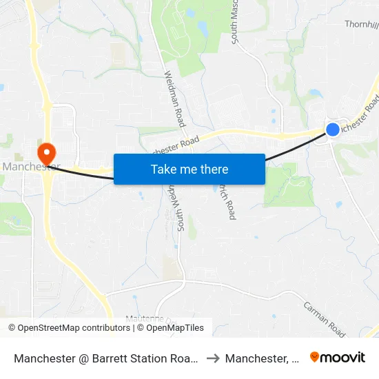Manchester @ Barrett Station Road Eb to Manchester, MO map