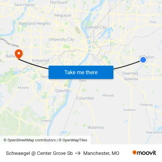 Schwaegel @ Center Grove Sb to Manchester, MO map