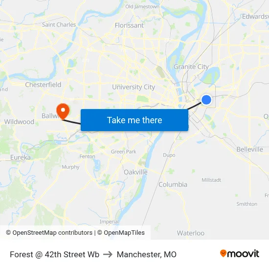 Forest @ 42th Street Wb to Manchester, MO map