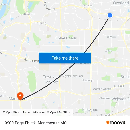 9900 Page Eb to Manchester, MO map