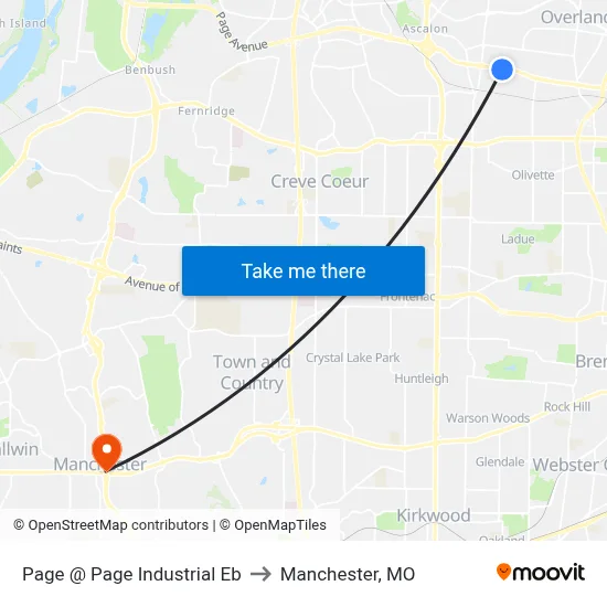 Page @ Page Industrial Eb to Manchester, MO map