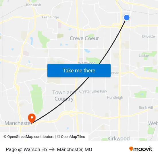 Page @ Warson Eb to Manchester, MO map